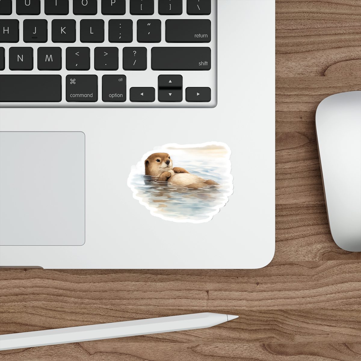 Marlow the Otter, Matte Vinyl Die-Cut Sticker