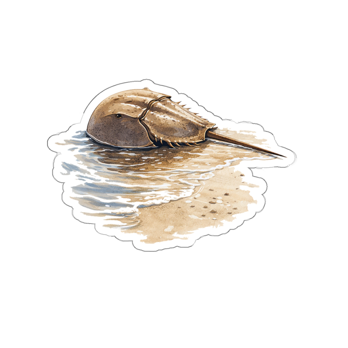 Remi the Horseshoe Crab, Matte Vinyl Die-Cut Sticker