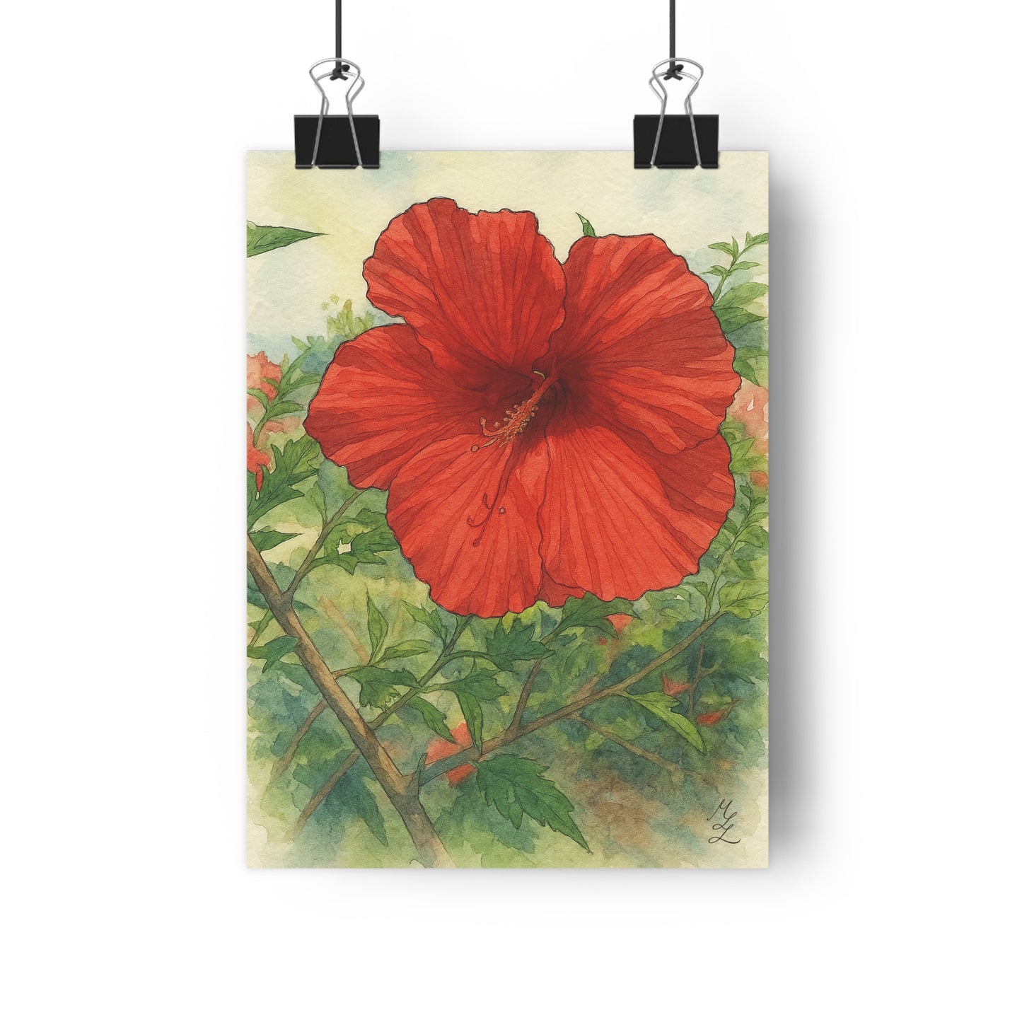 Held In Red, Watercolor Art Print